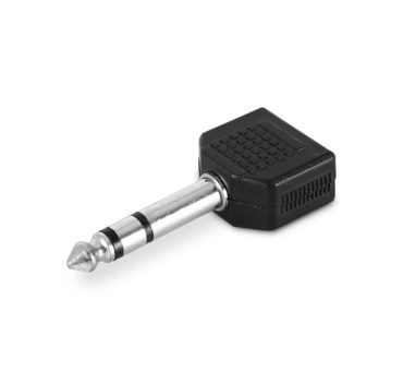 AUDIO 6.3mm Male Stereo Pin To dual 3.5mm Female Jack Splitter Connector