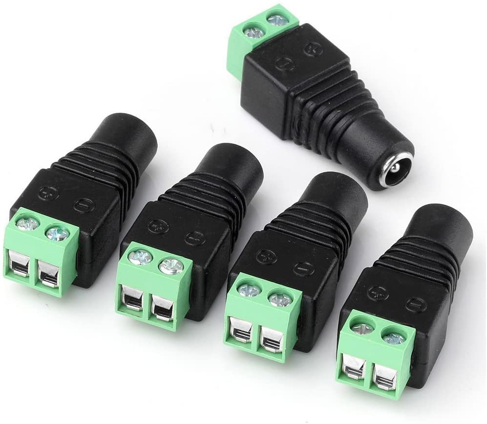 5pcsx Female DC Pigtail for CCTV Camera Power Connector 