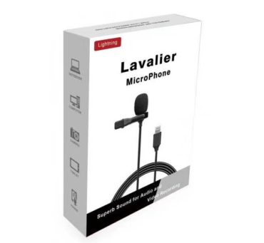 Professional Lavalier Microphone for iOS Apple Devices iPhone iPad, Lightning Connector