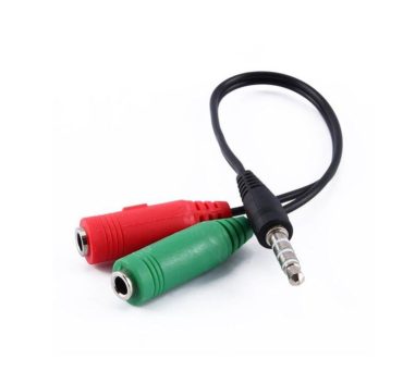 3.5mm Male Jack to Microphone and Audio Female Adapter