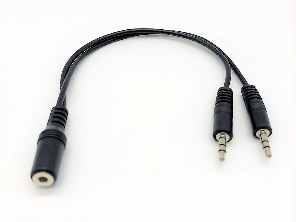 Tradineur - Cable de audio jack con doble entrada - Jack 3,5 mm - Longitud  de 13 centímetros - Ideal para compartir su música, p