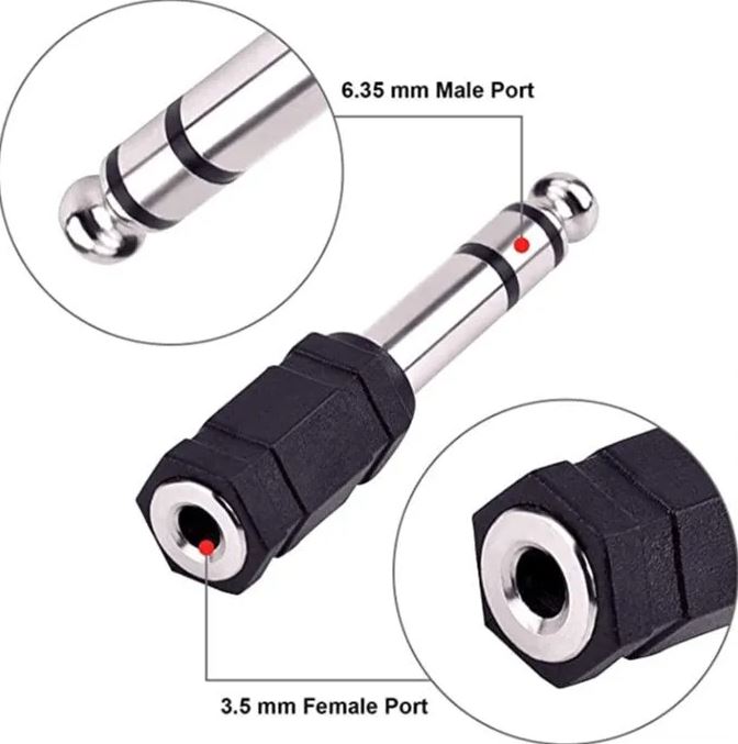 Stereo Jack 3.5mm female - 6.3mm male adapter