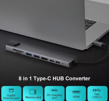 Multi-functional 8-in-1 USB-C Adapter Hub Docking Station-2