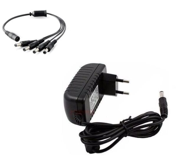 Security Camera 2a 12v Cctv Camera Power Supply Charger With 1 4 Splitter Dc Cable 4785